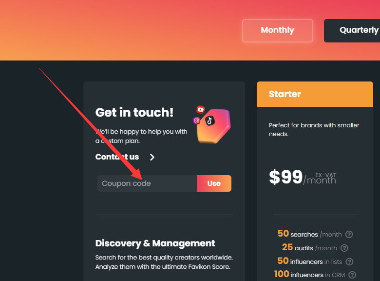 activate Favikon coupon